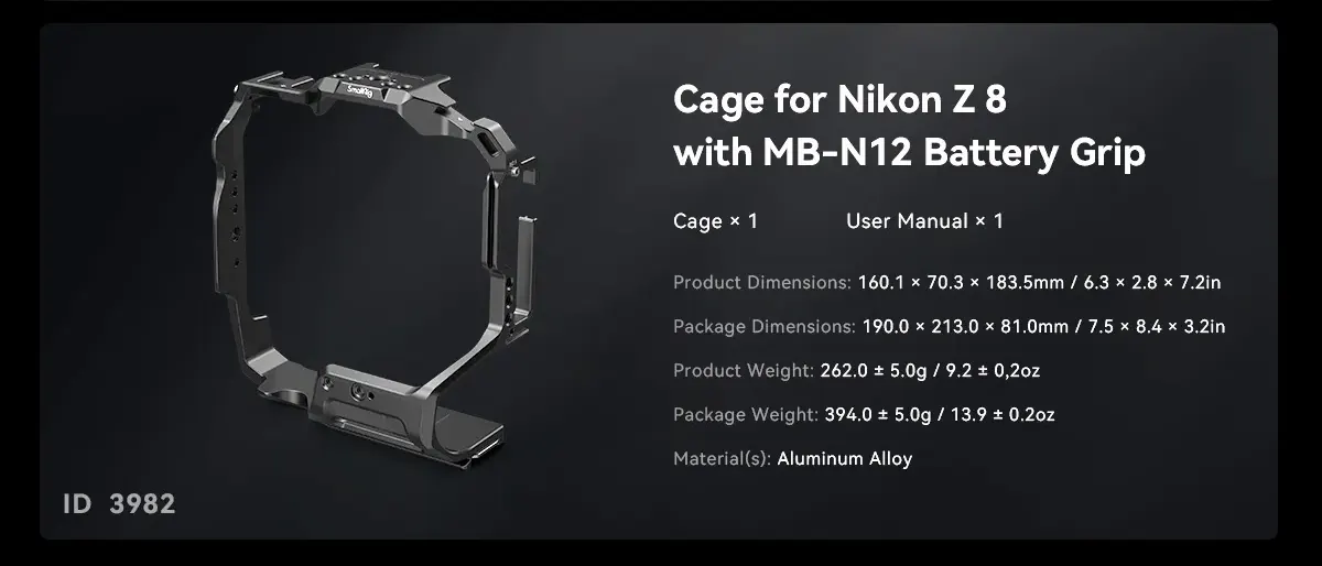SmallRig Cage for Nikon Z 8 with MB-N12 Battery Grip