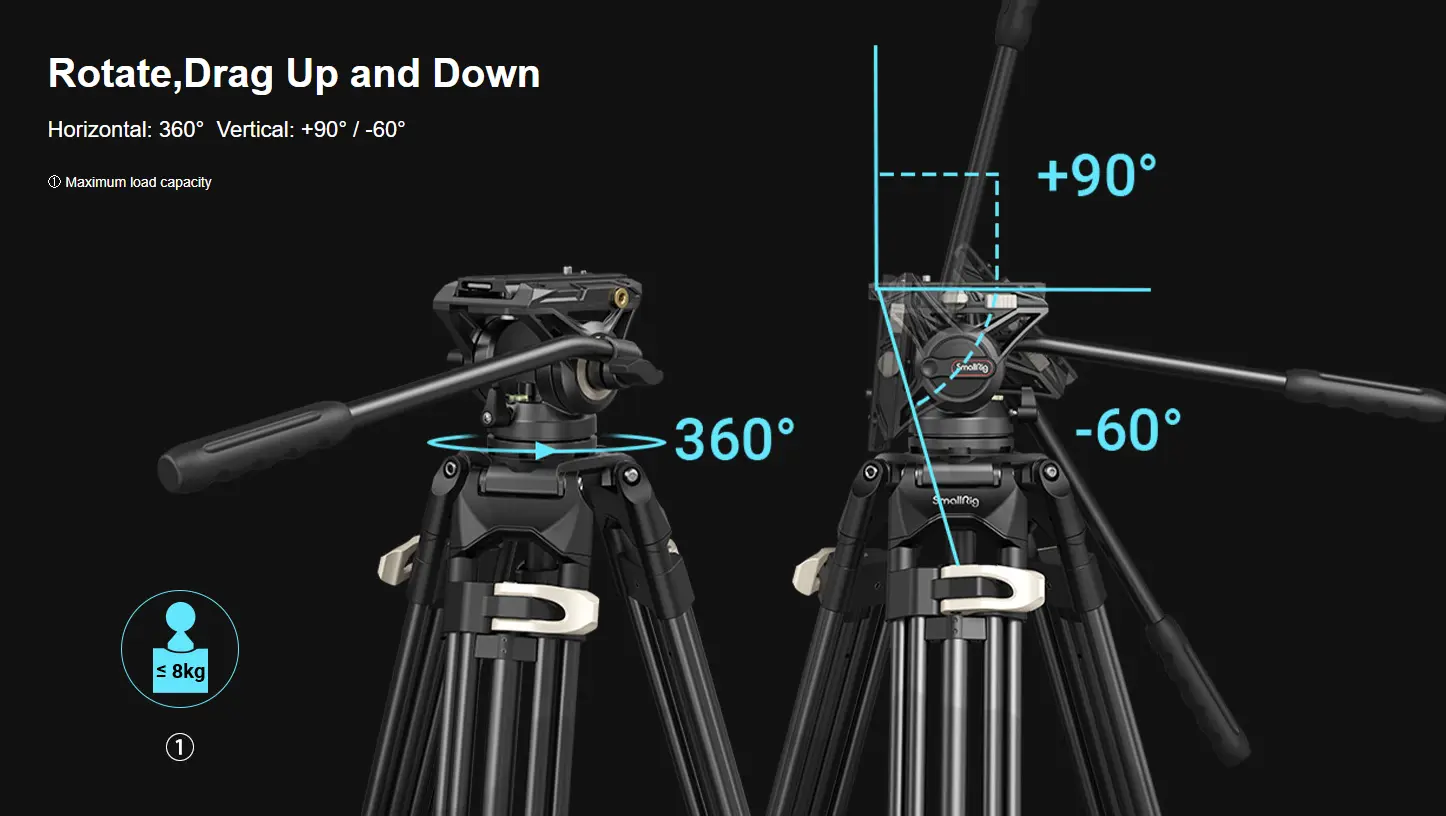 SmallRig Heavy-Duty Fluid Head Tripod