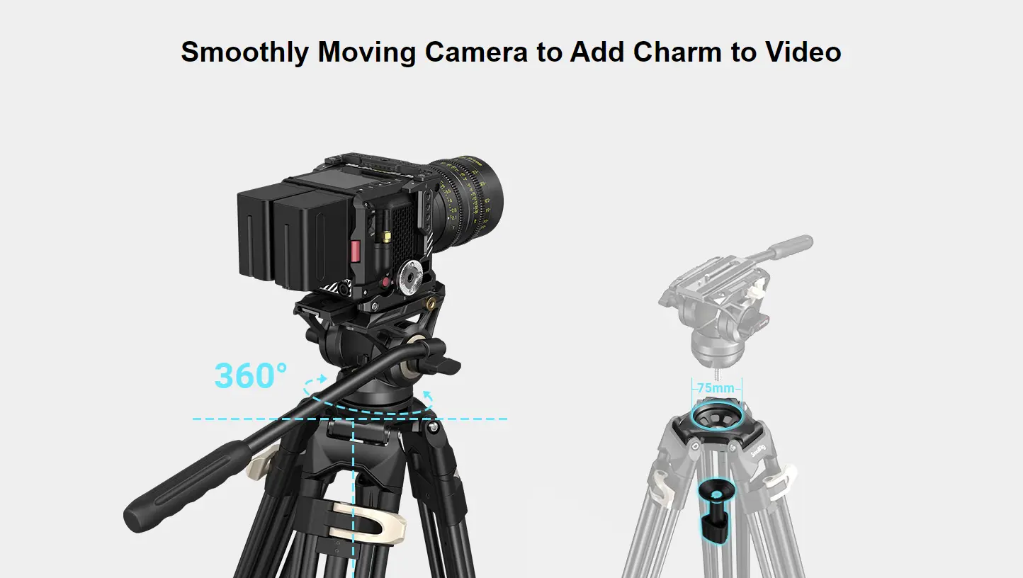 SmallRig Heavy-Duty Fluid Head Tripod