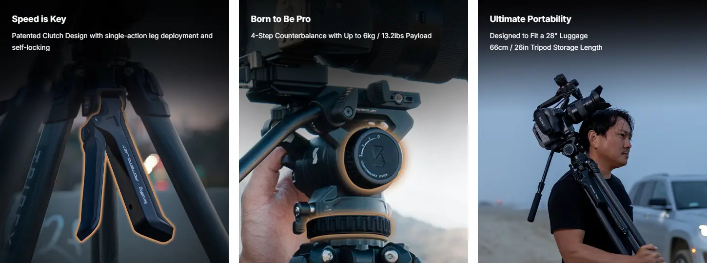 SmallRig x Potato Jet TRIBEX Hydraulic Carbon Fiber Tripod Kit