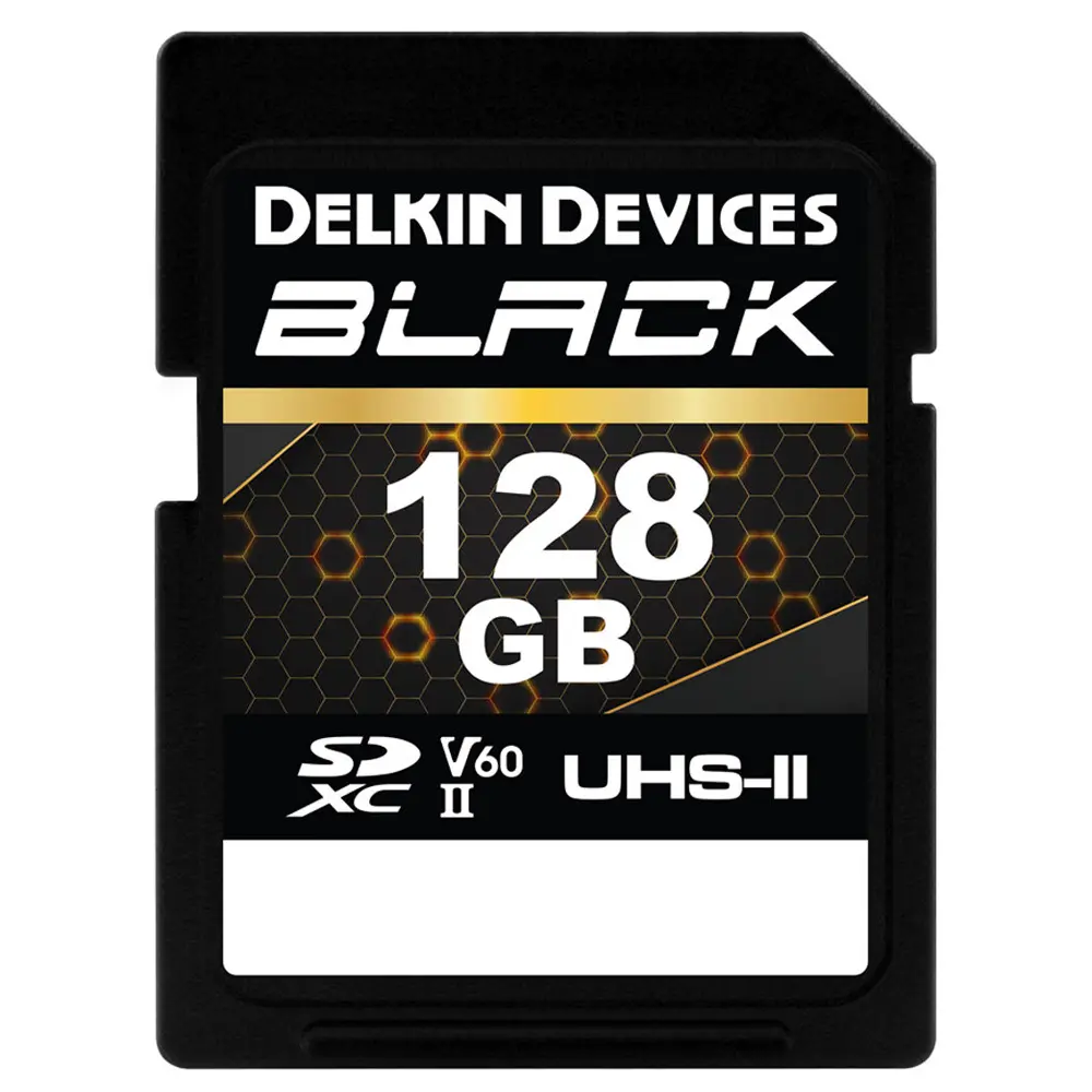 Delkin Devices 128gb BLACK UHS-II V60 SDXC Memory Card