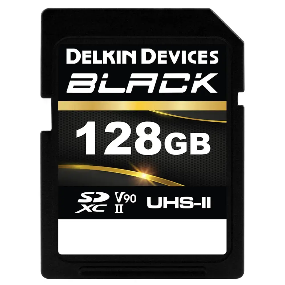 Delkin Devices 128gb BLACK UHS-II V90 SDXC Memory Card