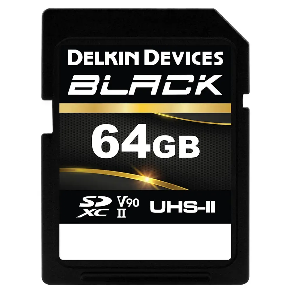 Delkin Devices 64gb BLACK UHS-II V90 SDXC Memory Card