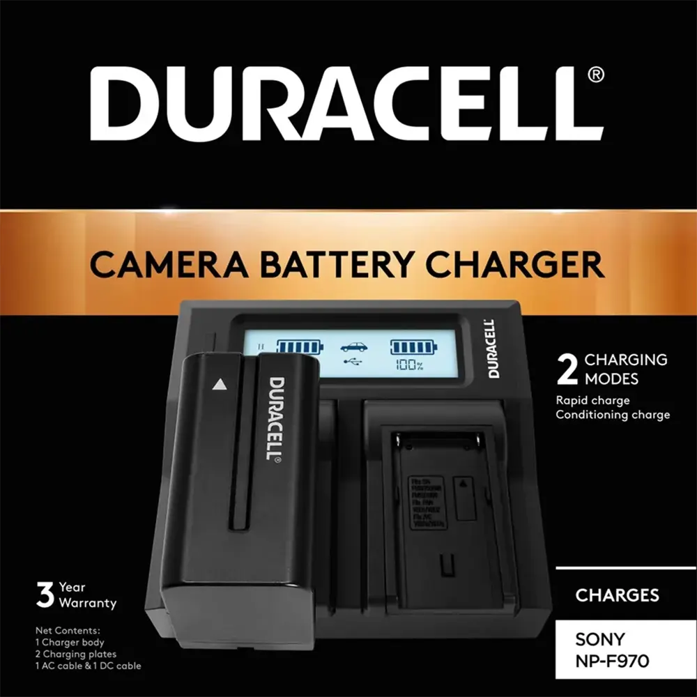 Duracell Dual Charger for Sony NP-F970 Batteries