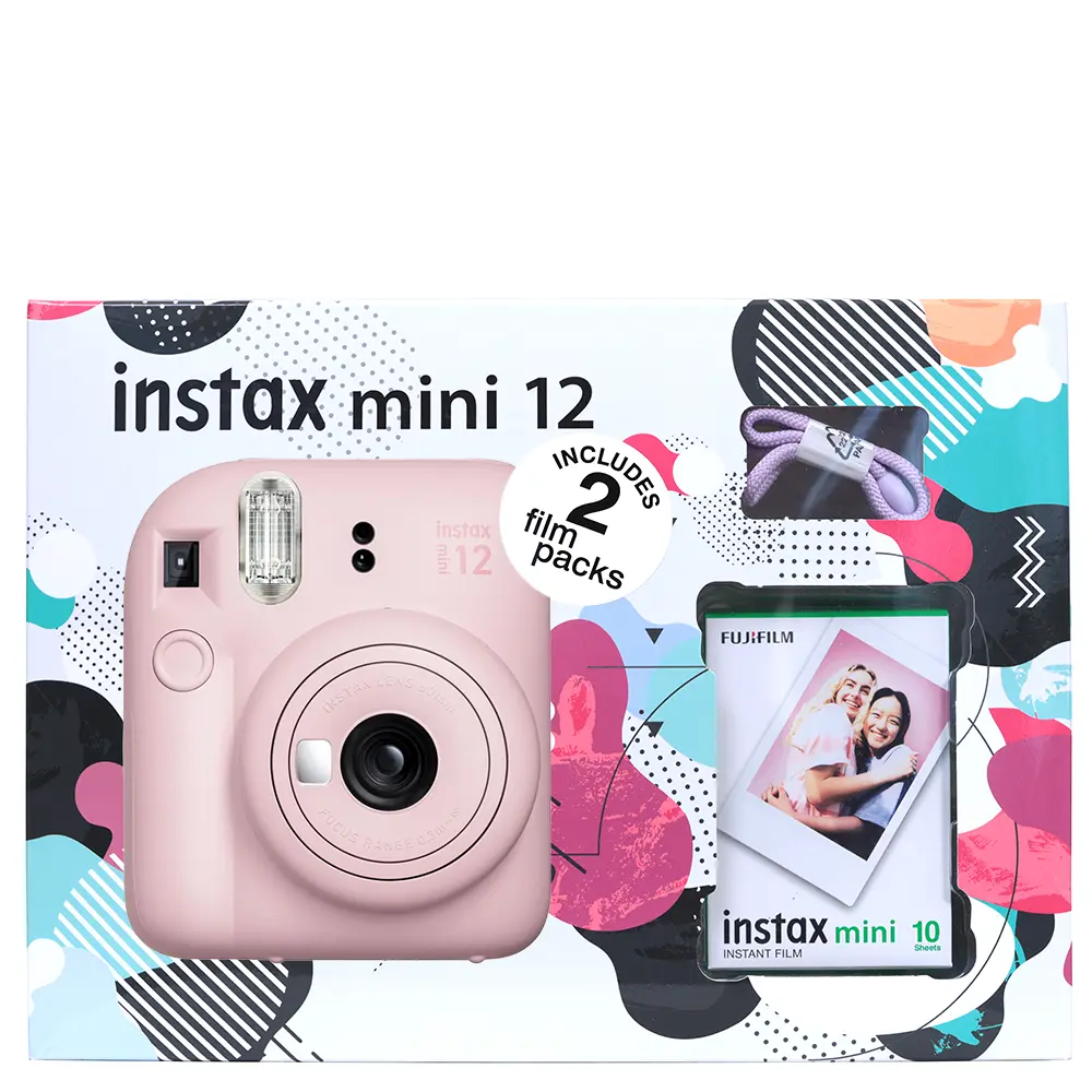 Fujifilm Instax Mini 12 Instant Camera Combo (Blossom Pink) - 2 Film Packs