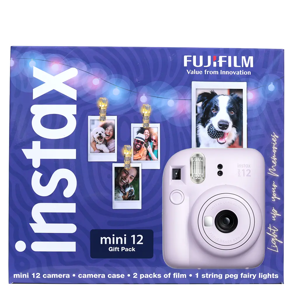 Fujifilm Instax Mini 12 Instant Camera Combo (Lilac Purple) - Case + 1 Film Pack