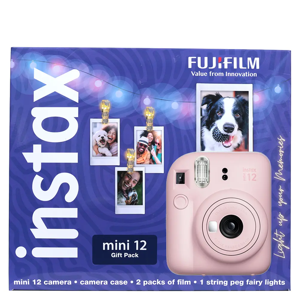 Fujifilm Instax Mini 12 Instant Camera Combo (Blossom Pink) - Case + 1 Film Pack