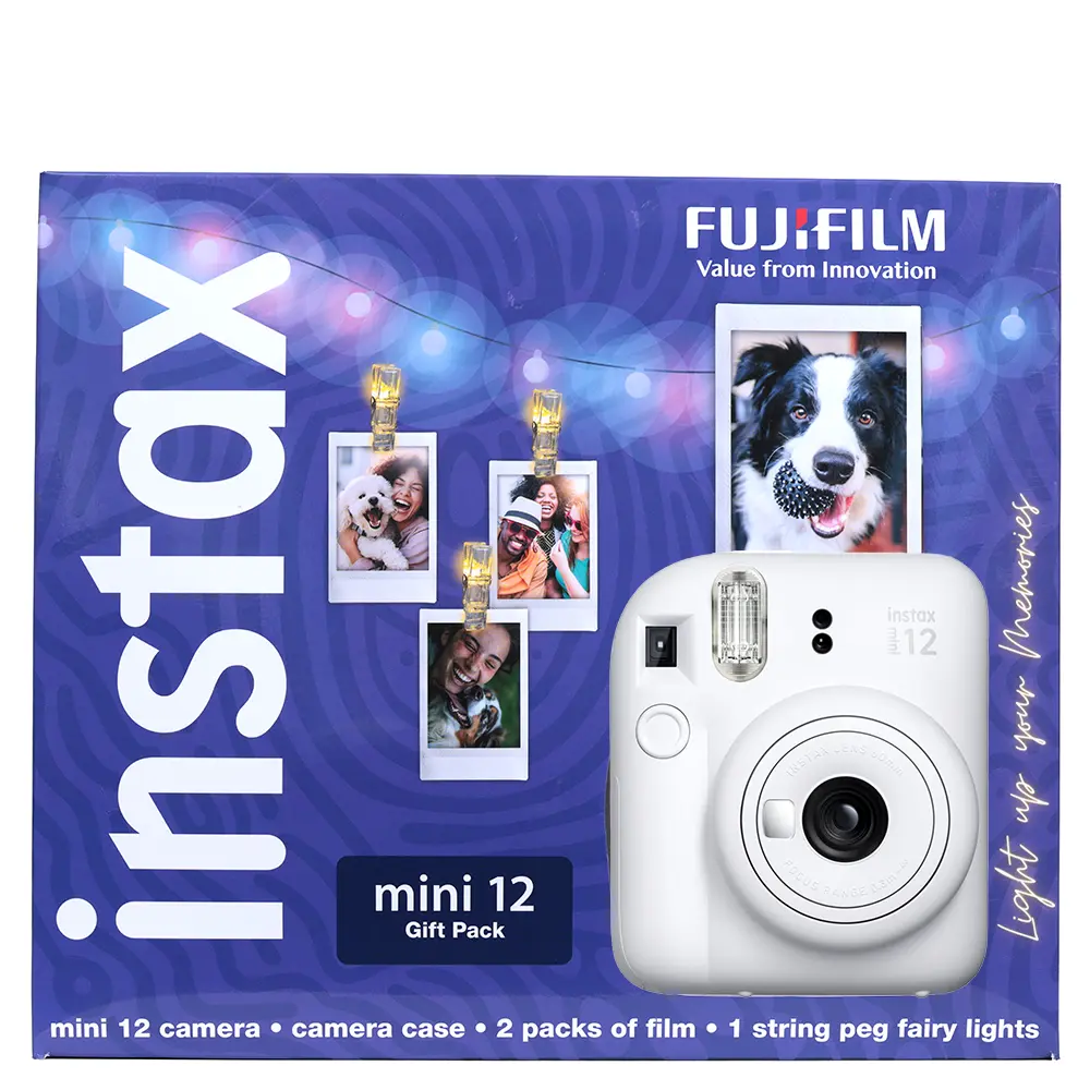 Fujifilm Instax Mini 12 Instant Camera Combo (Clay White) - Case + 1 Film Pack