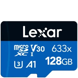 Lexar 128GB Blue 633x MicroSD Memory Card - MEMLXSDM633128A