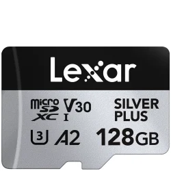 Lexar 128GB Silver Plus MicroSD Memory Card - MEMLXSDMSLPL128