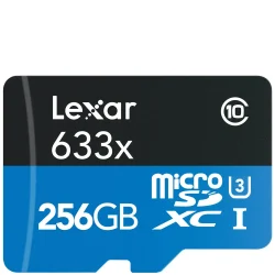 Lexar 256GB Blue 633x MicroSD Memory Card - MEMLXSDM633256A