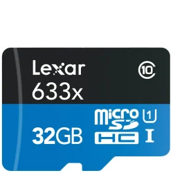 Lexar 32GB Blue 633x MicroSD Memory Card - MEMLXSDM63332
