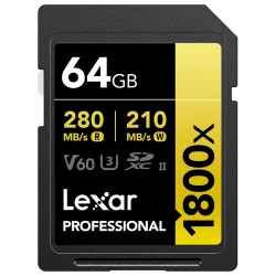 Lexar 64GB SD Gold 1800x Memory Card